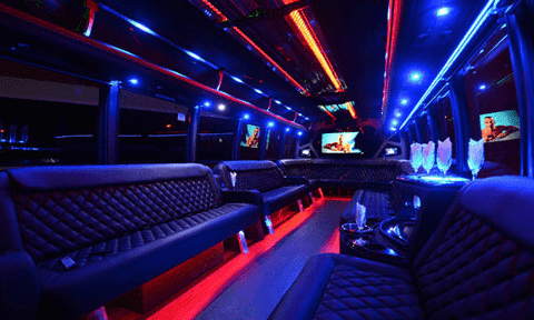 Portland 30 Passenger Party Bus Black Interior