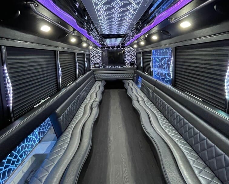 Portland 30 Passenger Party Bus White Interior