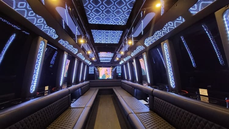 Portland 40 Passenger Limo Bus Interior